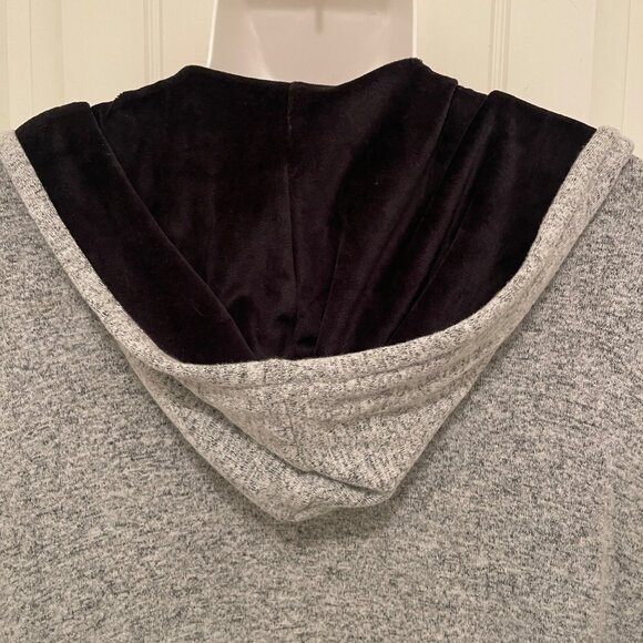 Chicos Zenergy Gray & Black Hooded Open Front Cardigan‎ Jacket Women’s 3, 16-18 - Picture 13 of 16